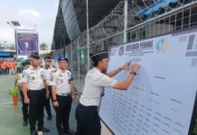 RUTAN KELAS I PALEMBANG TEGASKAN KOMITMEN “PERANG TERHADAP NARKOBA DAN HANDPHONE” MELALUI IKRAR BERSAMA