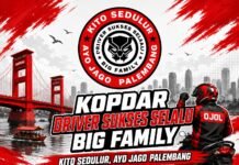 Peringati 1 juni, komunitas Driver Sukses Selalu Big Family Palembang terbar semangat persatuan.