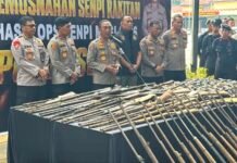 Polda Sumsel Musnahkan Ratusan Senpi Ilegal, Kapolda: Negara Hadir Menjamin Rasa Aman Masyarakat